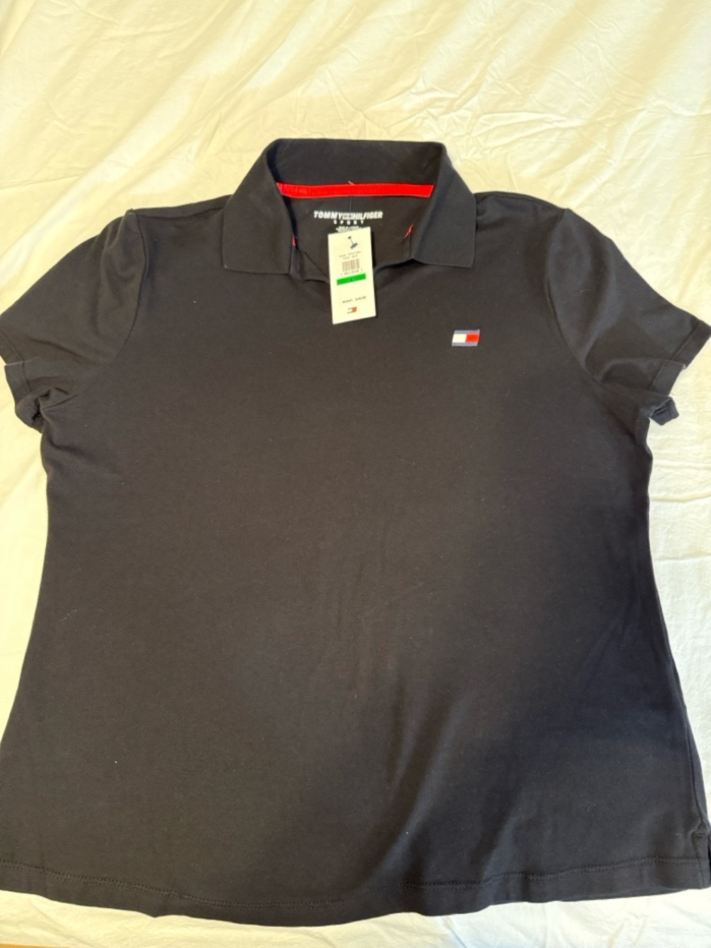 Tommy Hilfiger Women’s Black Polo with Flag Logo